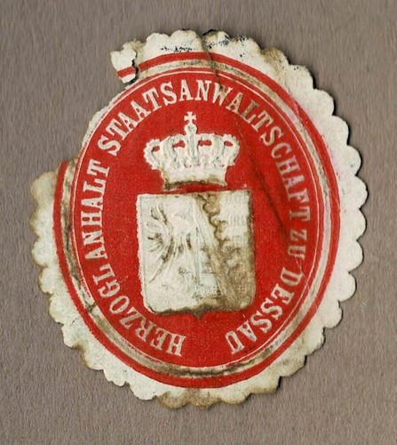 Siegelmarke herzogl anhalt - siegelmarke,