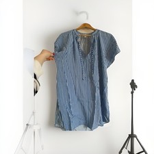 Kleid long bluse blau - long,
