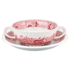 Suppentasse mit Untere Adams English Scenic rot