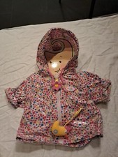 Baby Born Puppen Regenmantel mit vielen kleinen Blumen & einer kl. Ente+ Bügel
