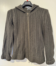 100% weiche Schurwolle, Strick Jacke, Gr. L, olivgrün, Strenesse BLUE