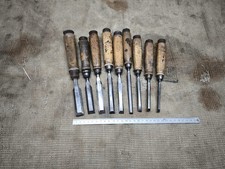 Kirschen Stechbeitel Set Alte Stahlqualität Tischler Schreiner Zimmermann Beitel