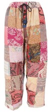 Unikat upcyceling Patchwork Hose Bali, Boho Baumwollhose - flieder