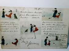 Nostalgie / Vintage. Alte, seltene Ansichtskarte / Künstlerkarte farbig, gel. 19