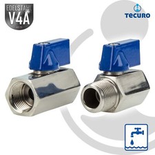 tecuro Edelstahl V4A Mini - Kugelhahn Gewinde IG/AG nach ISO 228/1, AISI 316, 40