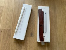 Apple Pencil (1. Generation) mit Origina-Lederhülle für Apple iPad