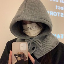 Wind dicht Strick mütze Hals warm Kapuzen schal Mode Mütze  Männer Frauen