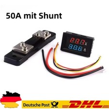 Digital DC Voltmeter Amperemeter Spannungsmesser Prüfer Strom Messgerät 50A