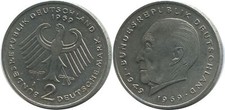 2 DM 1969 J K.ADENAUER WEST & UNIFIED DEUTSCHLAND GERMANY Münze #AG267.3.D