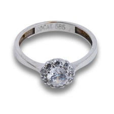 Ring 585 Gold 14 Kt Weißgold 1,8 Gramm Damen Goldring Wert 520,-