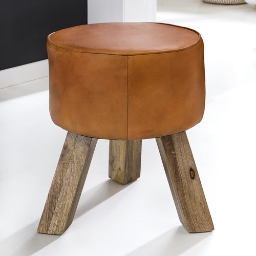 Finebuy sitzhocker leder holz - finebuy,