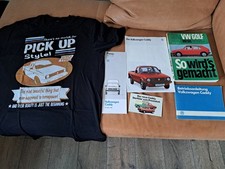 VW Caddy 1 Typ 14 Betriebsanleitung, Reparaturhandbuch, Prospekt und T-Shirt