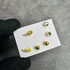 Ohrstecker Set vergoldet 3 Paar Damen Schmuck Geschenk
