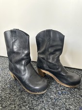 Sanita Damen 38 Danish Clogs Leder schwarz Stiefeletten kaum getragen 