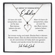 Enkelin Geschenk Sterlingsilber Schmuck von Oma Maedchen Halskette Frauen Herz C