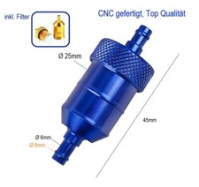 Set CNC Gehäuse Alu inkl. Filter bl Diesel Heizung Filter Benzin Rasenmäher etc