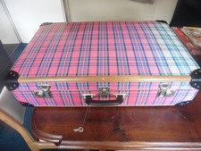 alter Koffer mit Schlüssel Vintage kariert Ideal für Oldtimer oder Cabriolet