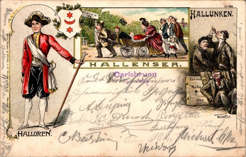Litho gruss aus halle - gruss, saale
