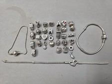 34 teiliges Original Pandora Charms Ketten Set Silber 925 Konvolut 118g gesamt