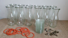 je 12 Weck Einmachflasche 0,5 L Deckel Gummiring Klammer Vorratsflasche Rundrand