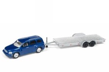 CHEVROLET HHR with Car Trailer - 2006 - bluemetallic - Johnny Lightning 1:64