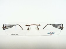 Randlose Herrenbrille Metall Brillenfassung rechteckig schmal unauffällig Gr. M