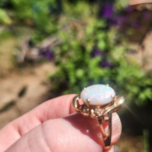 Opal ring mit diamant - opal,