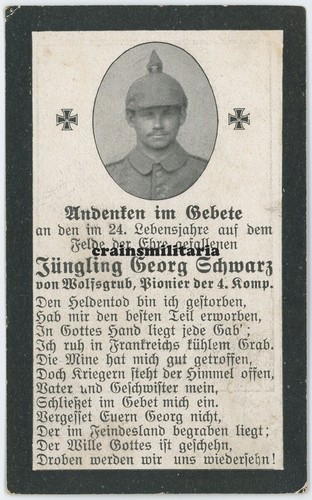 Orig sterbebild pionier m - sterbebild,