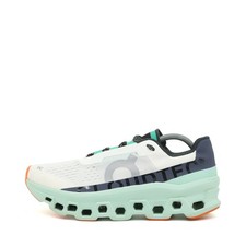 On Damen Cloudmonster Sneaker Weiß/Mint/Orange Mesh Leicht Laufschuh EU 40