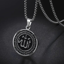 Halskette Allah Anhänger Edelstahl für Männer und Frauen islamische Glaube Liebe