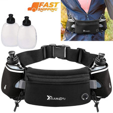 Men Women Jogger Running Belt with Water Bottle Jogging Phone Waist Bag Pouch