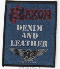 Saxon - Denim & Leather gewebter Aufnäher - woven Patch Neu & Official!