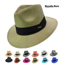 Panamahut Sonnenhut für Herren Damen - Sommer Fedora breite Krempe verstellbar Strohhut