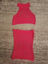 Netztop Und Minirock Pink