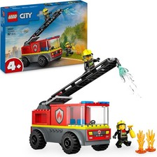 LEGO City Feuerwehrleiterfahrzeug - Feuerwehrauto Spielzeug mit 2 Feuerwehrmann