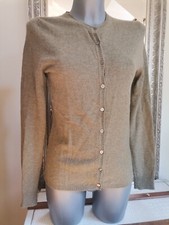 AC Merino CASHMERE Kaschmir Strickjacke Jacke Srick OLIV Grün Khaki Gr 38 S/M