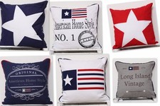 Kissenbezug STARS 45x45 Blau Rot Grau Weiß Verschied. Design USA Deko Kissen