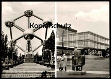ALTE POSTKARTE ZOEPPRITZ WOLLDECKEN AUF DER WELTAUSSTELLUNG BRÜSSEL ATOMIUM HEID
