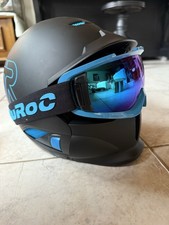 Ruroc RG 1 DX Ski/Snowboardhelm Größe YS 54-56 Schw/Blau Mit Soundsystem/Brille