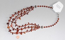 Kette Edelstein Collier  Stein Brauntöne Neu