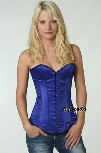 Corsage korsett satin - satin, blau