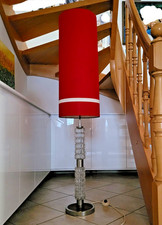 Fischer Design Stehleuchte 60er 70er Glaskristall Leuchte Panton Ära Chrom Stoff