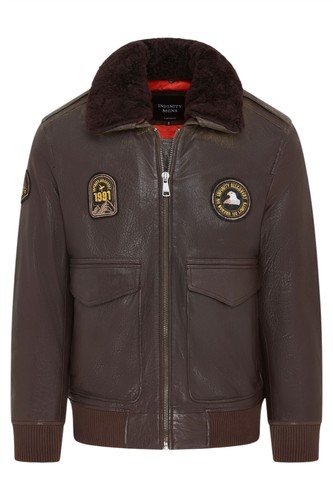 Herren braune leder bomber - herren,
