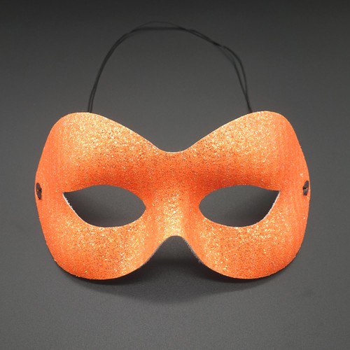 Orange glitter maske karneval - orange,