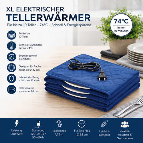 Navaris xxl tellerwärmer - xxl,