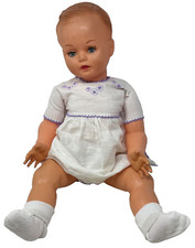 Vintage Puppe mit beweglichen Gliedern - ca. 62 cm mit Kleid, Höschen u. Socken