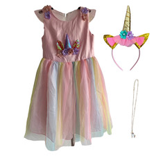 Kostüm Kinderkostüm Kleid Mädchen Prinzessin Kleid, Einhorn Cosplay, URAQT, 150