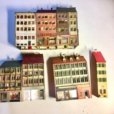 Modelleisenbahn HO  7 Stadtgebäude aus Anlagenabbau Vintage