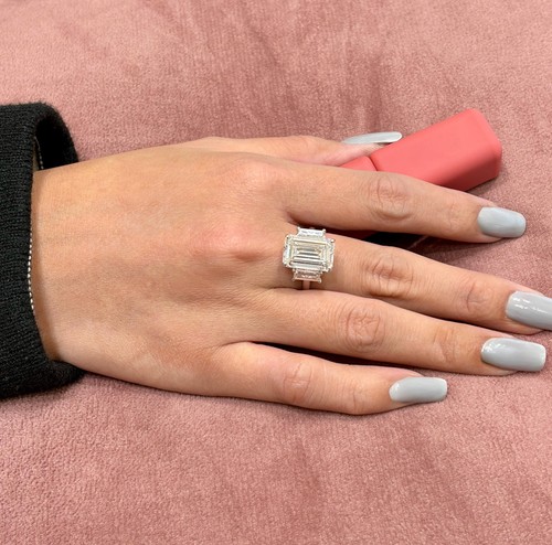 18k weißgold smaragd baguette - 18k,