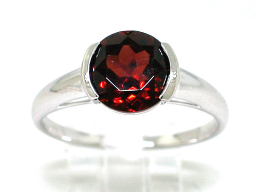 Granat ring 585 - 585, weißgold
